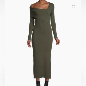 Line and dot sweater dress